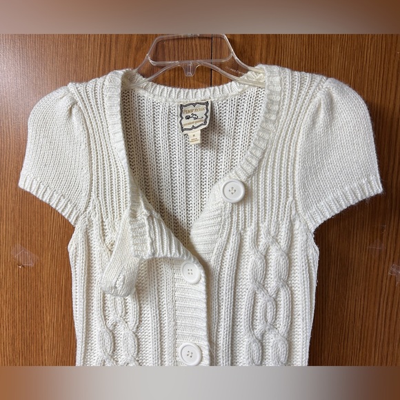 Women’s short sleeve button up sweater size medium - Picture 3 of 6